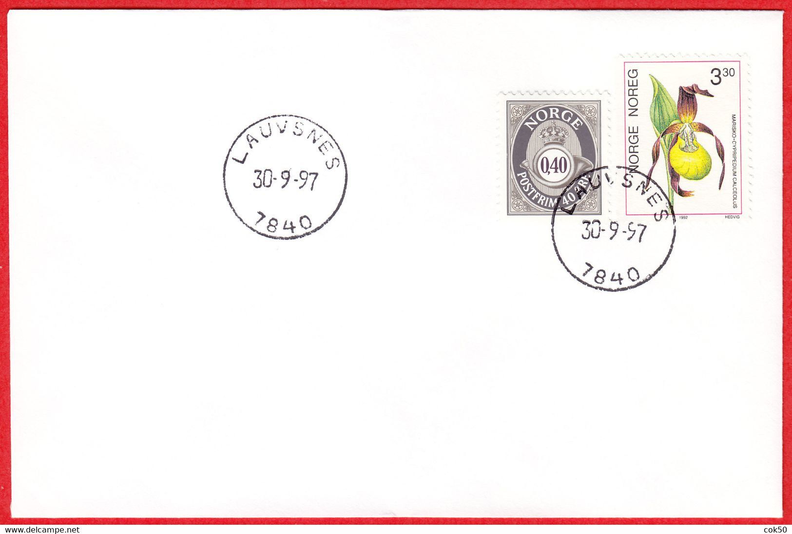 NORWAY -  7840 LAUVSNES (Trøndelag County) - Last Day/postoffice Closed On 1997.09.30 - Local Post Stamps