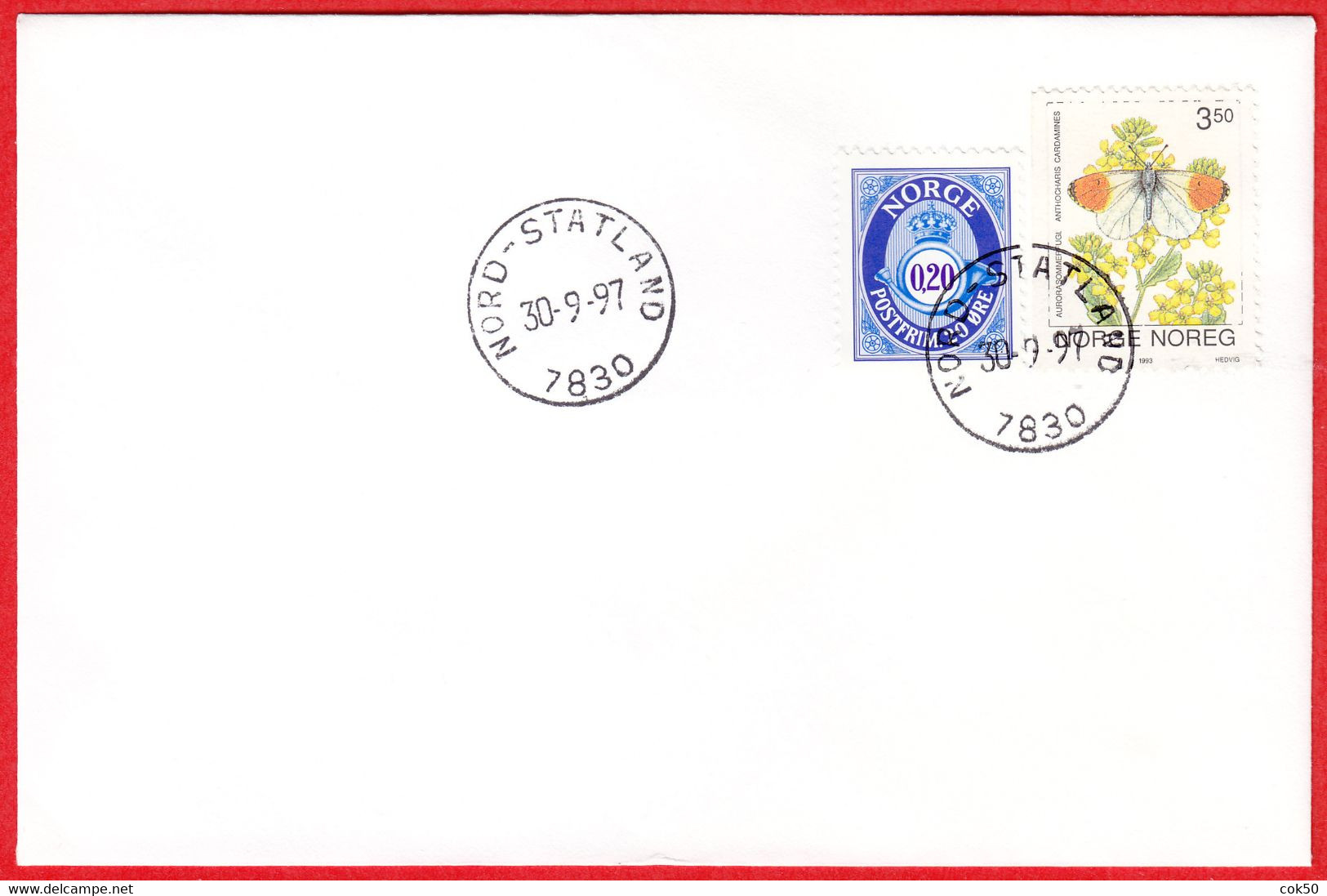 NORWAY -  7830 NORD-STATLAND (Trøndelag County) - Last Day/postoffice Closed On 1997.09.30 - Local Post Stamps