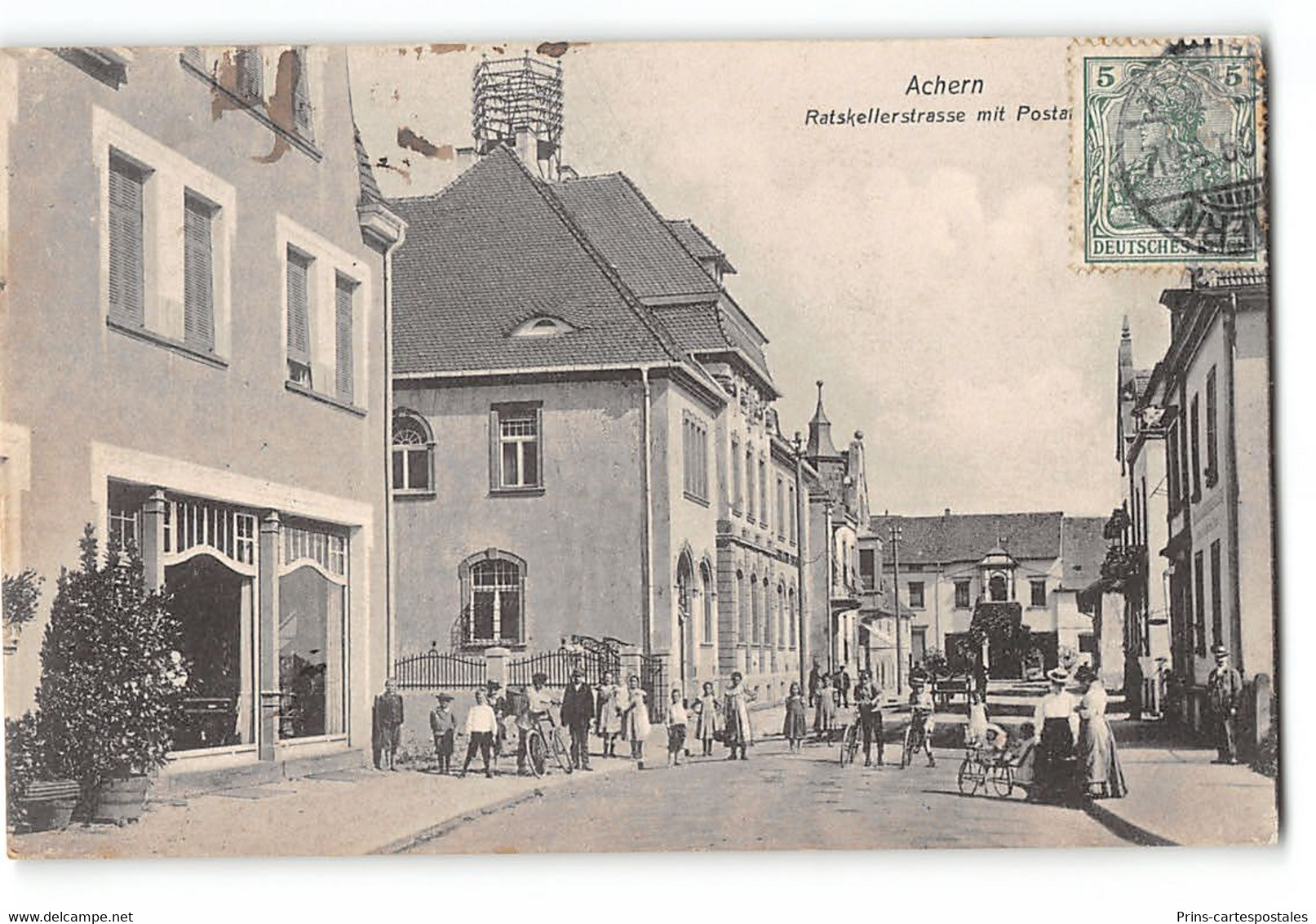 CPA Allemagne Achern Ratskellerstrasse Mit Postal - Achern