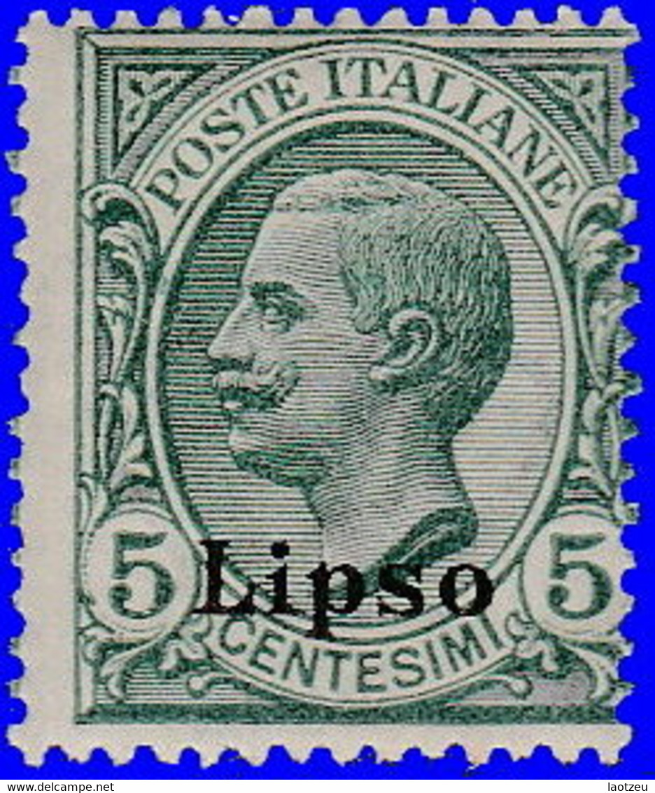 Égée LIpso 1912. ~  YT 2* - 5 C. Victor Emmanuel III - Egeo (Lipso)