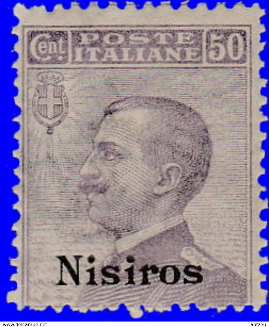 Égée Nisiro 1912. ~  YT 8* - 50 C. Victor Emmanuel III - Egeo (Nisiro)
