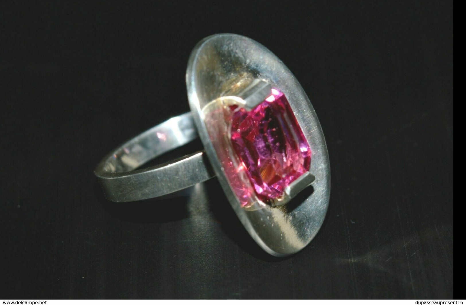 BELLE BAGUE ANNEES 70 ARGENT & BELLE PIERRE AGATE CREATION JOAILLIER Jzt Bijou COLLECTION BIJOU VINTAGE VITRINE - Ringe