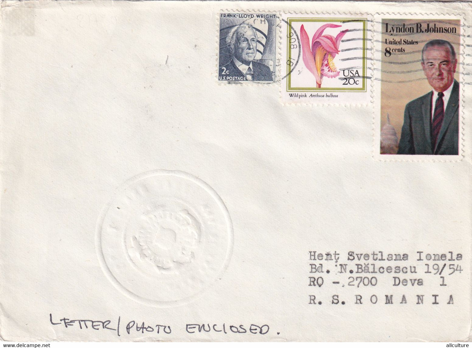 A8149- LETTER FROM BURTON ISLANDS, LYNDON JOHNSON US POSTAGE STAMPS SENT TO DEVA ROMANIA 1985 - Storia Postale