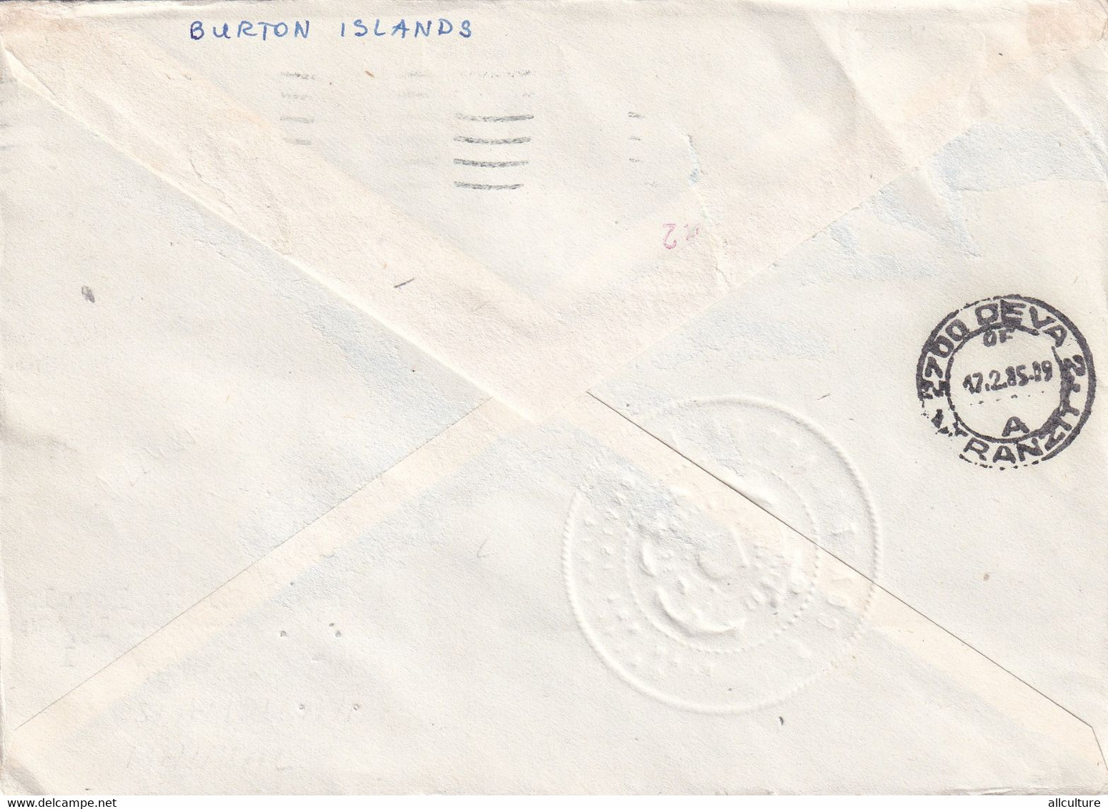 A8149- LETTER FROM BURTON ISLANDS, LYNDON JOHNSON US POSTAGE STAMPS SENT TO DEVA ROMANIA 1985 - Covers & Documents