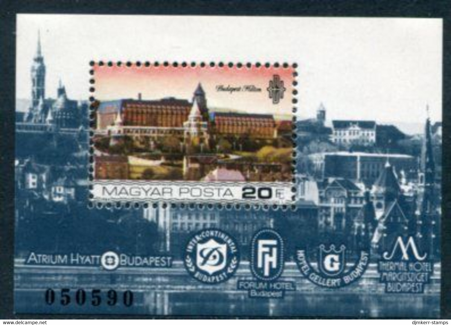 HUNGARY 1984 Danube Hotels Block MNH /**.  Michel Block 174A - Unused Stamps