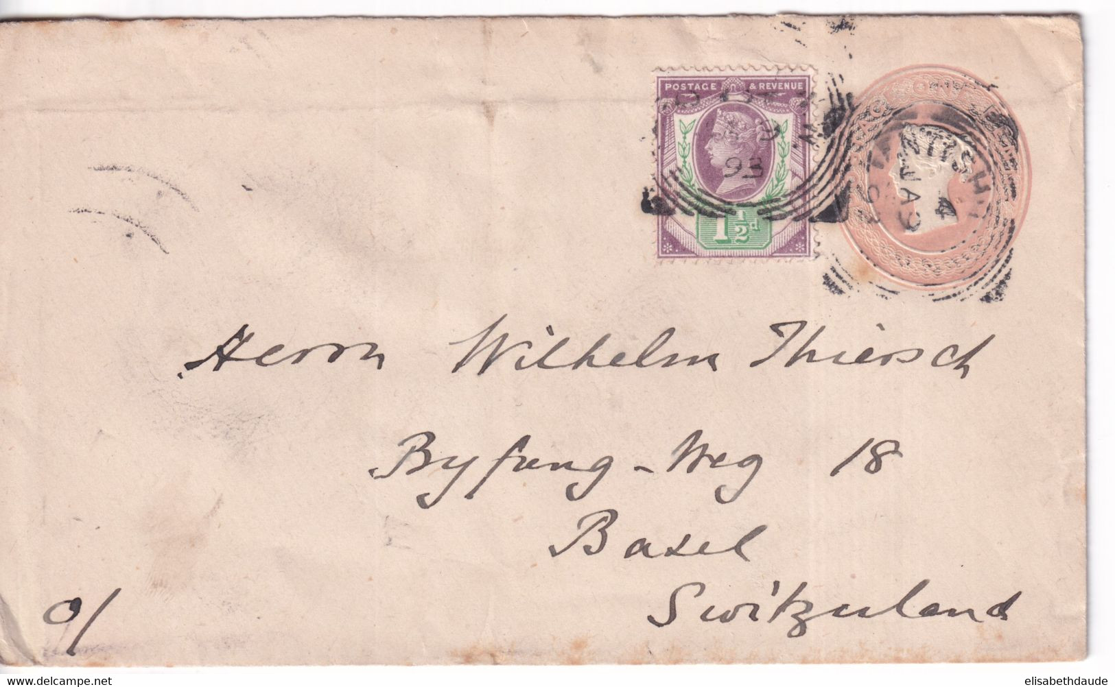 1893 - GB - ENVELOPPE ENTIER POSTAL De KENT => BASEL (SUISSE) - Covers & Documents