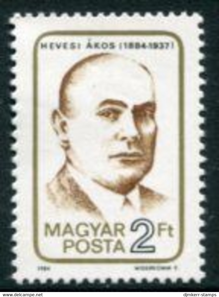 HUNGARY 1984 Hevesi Centenary  MNH / **.  Michel 3689 - Neufs