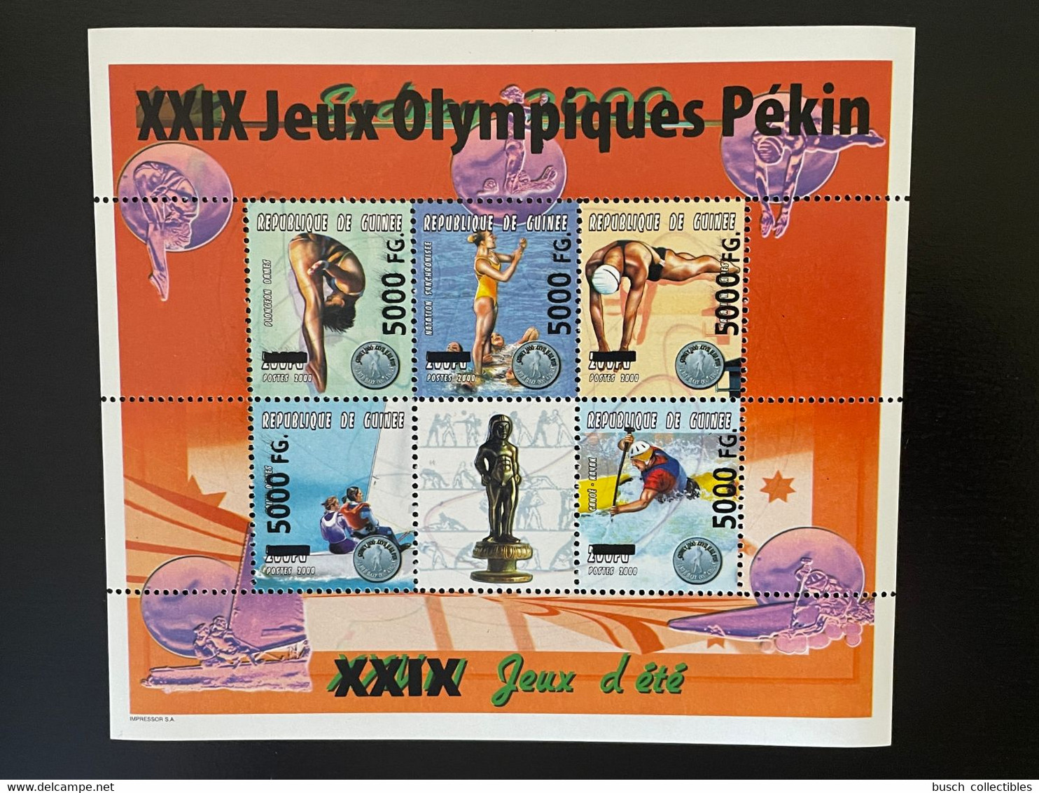 Guinée Guinea 2008 Mi. 6265-6269 Surchargé Overprint Olympic Games Sydney 2000 Pekin Beijing 2008 Jeux Olympiques - Guinea (1958-...)