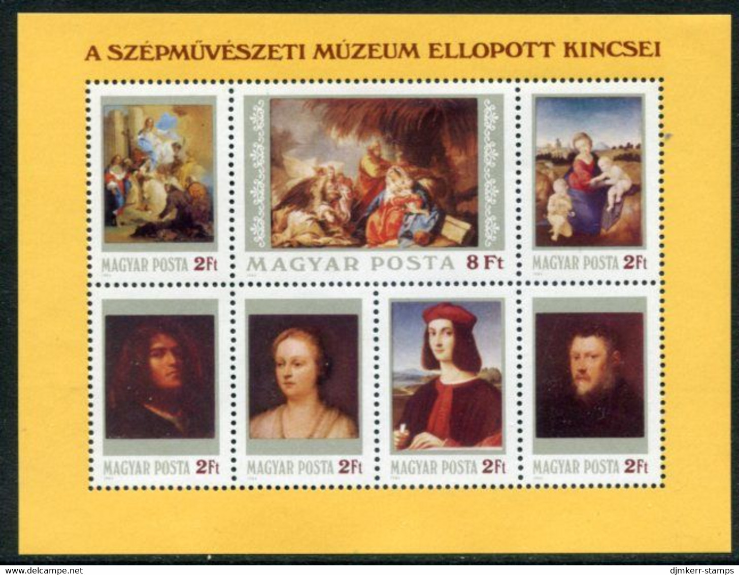 HUNGARY 1984 Paintings Stolen From The Museum Of Fine Art Block MNH / **.  Michel Block 170A - Ongebruikt