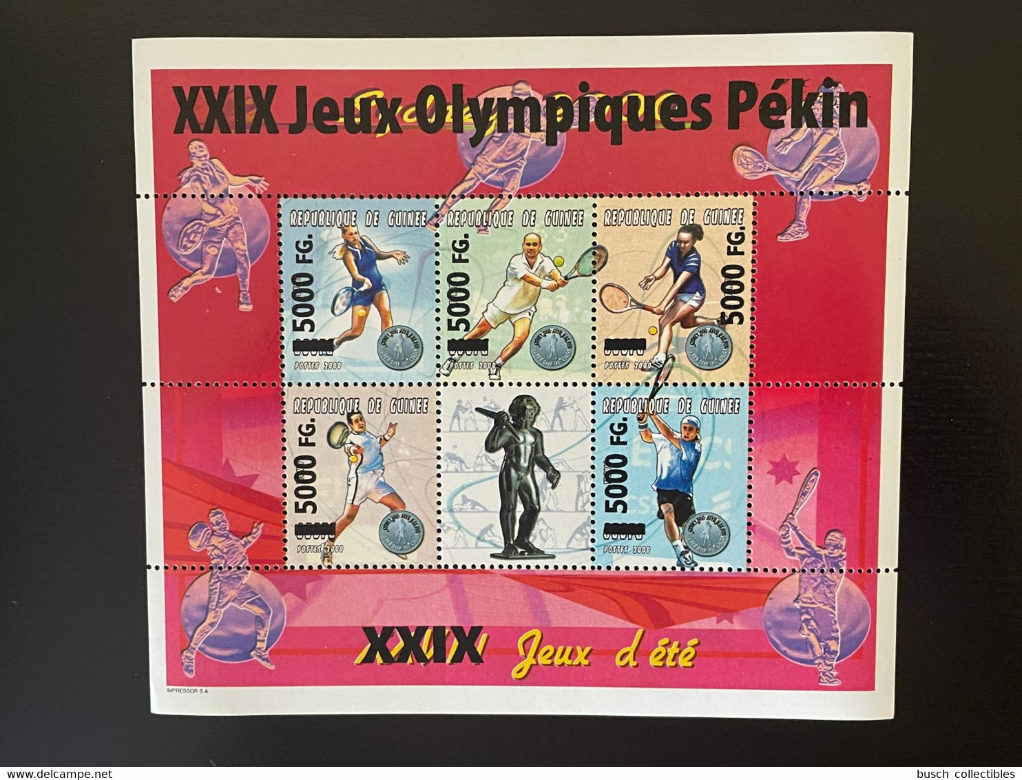 Guinée Guinea 2008 Mi. 6285-6289 Surchargé Overprint Olympic Games Sydney 2000 Pekin Beijing 2008 Jeux Olympiques - Tennis