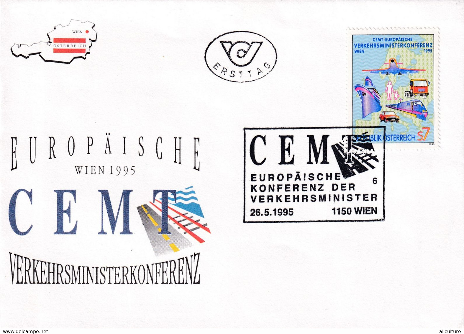 A8203- EUROPEAN CONFERENCE OF THE MINISTERS FOR TRANSPORT 1995  REPUBLIC OESTERREICH USED STAMP ON COVER AUSTRIA - Cartas & Documentos