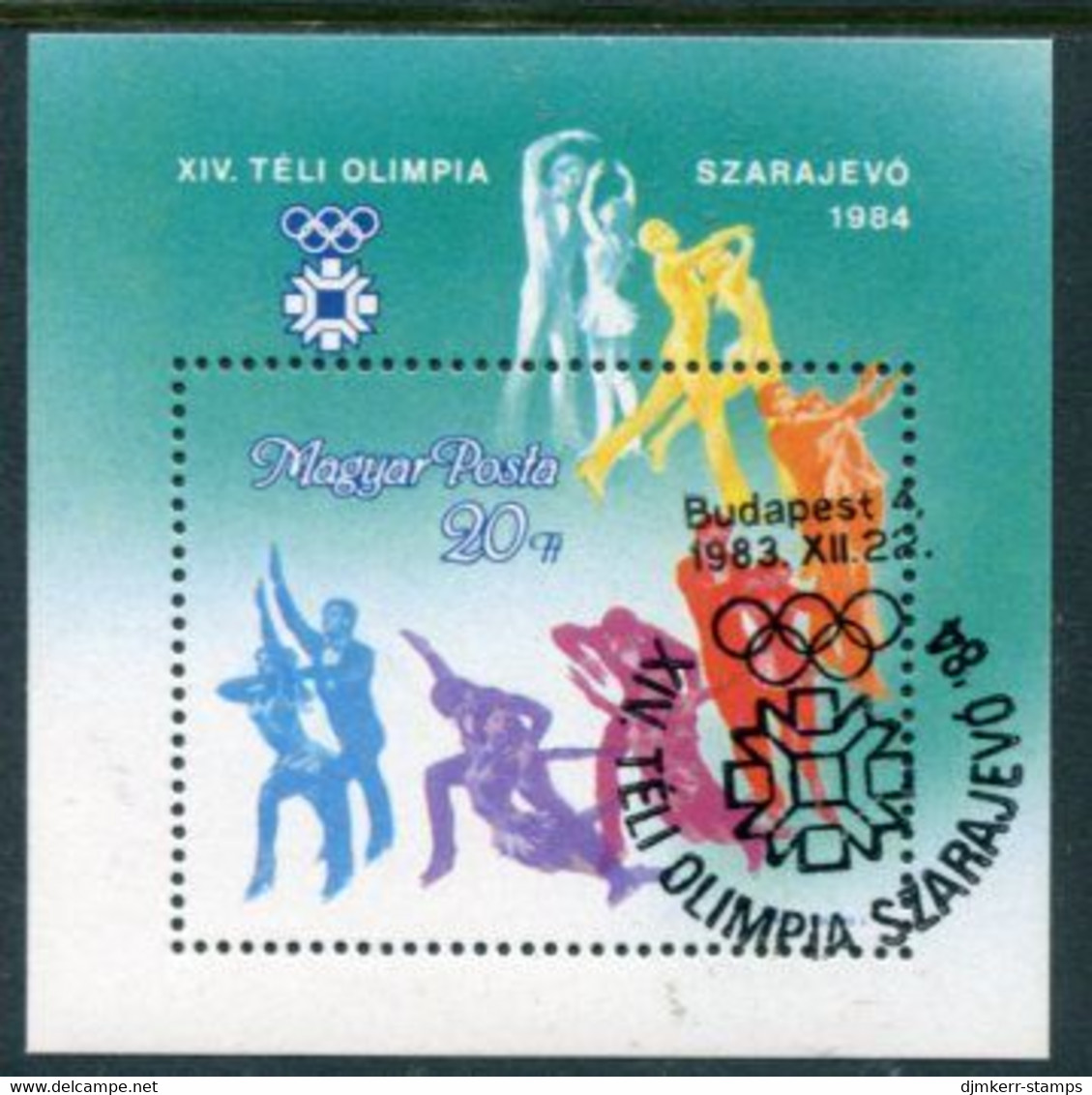 HUNGARY 1983 Winter Olympics, Sarajevo Block Used.  Michel Block 169A - Used Stamps