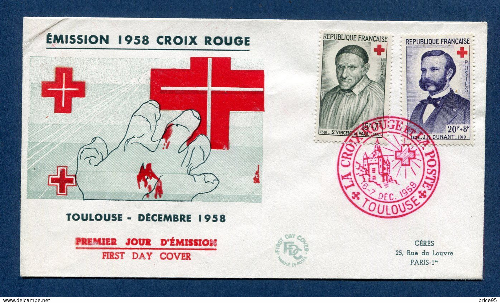 ⭐ France - Premier Jour - FDC - Croix Rouge - 1958 ⭐ - 1950-1959