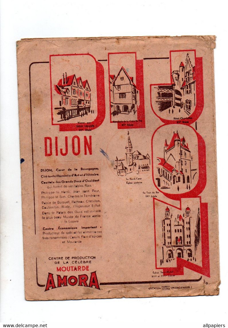 Protège-cahiers Amora La Moutarde De Dijon Avec Descriptif De La Ville De Dijon Au Verso - Format : 24x18 cm - Omslagen Van Boeken