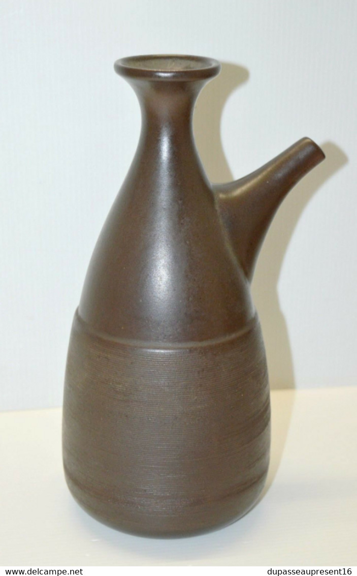 VASE GRES MODERNISTE GRESLINE MARRON par FRANCO POZZI design 1960 Déco VINTAGE COLLECTION VITRINE