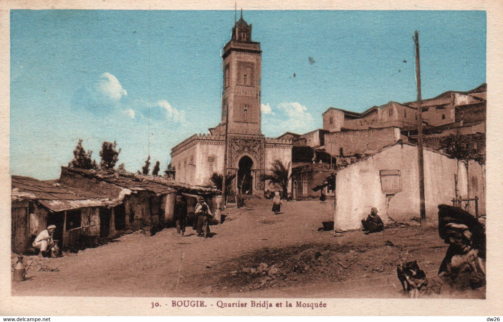 Bougie (Bejaia, Algérie) Quartier Bridja Et La Mosquée - Photo Albert - Carte Colorisée N° 30 - Bejaia (Bougie)