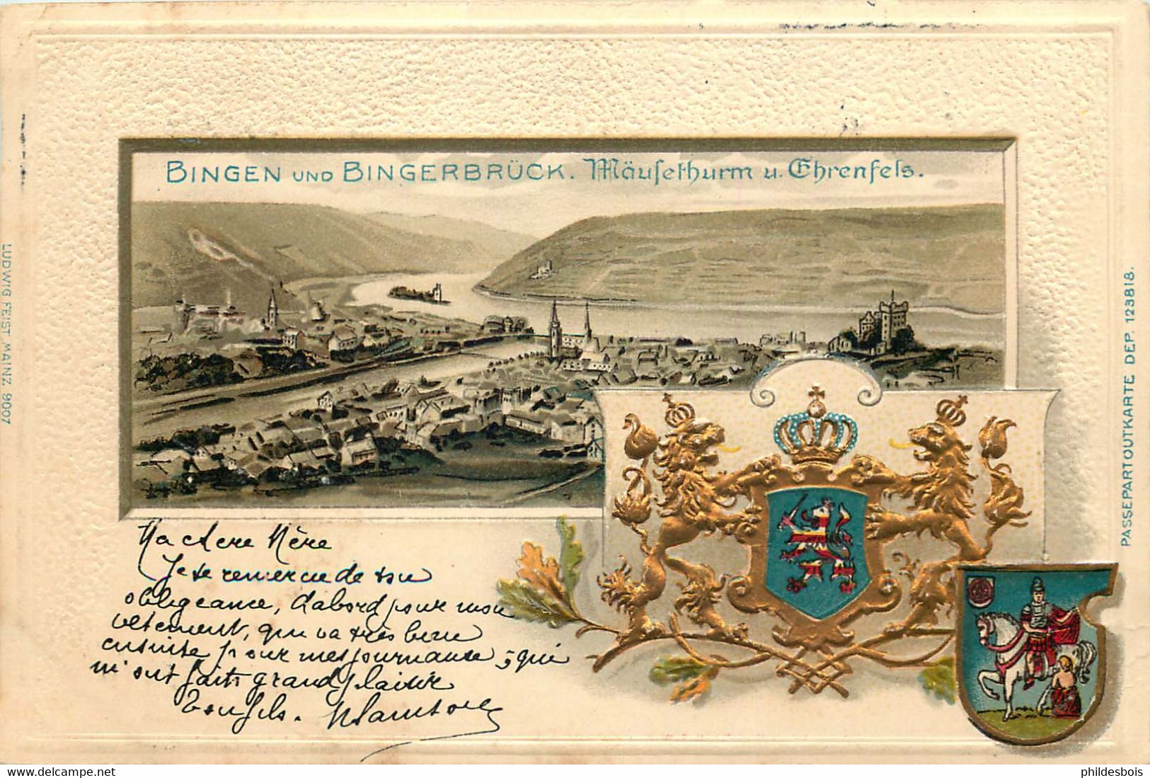 ALLEMAGNE  BIGEN Und BINGERBRUCK   (litho 1900 ) - Bingen