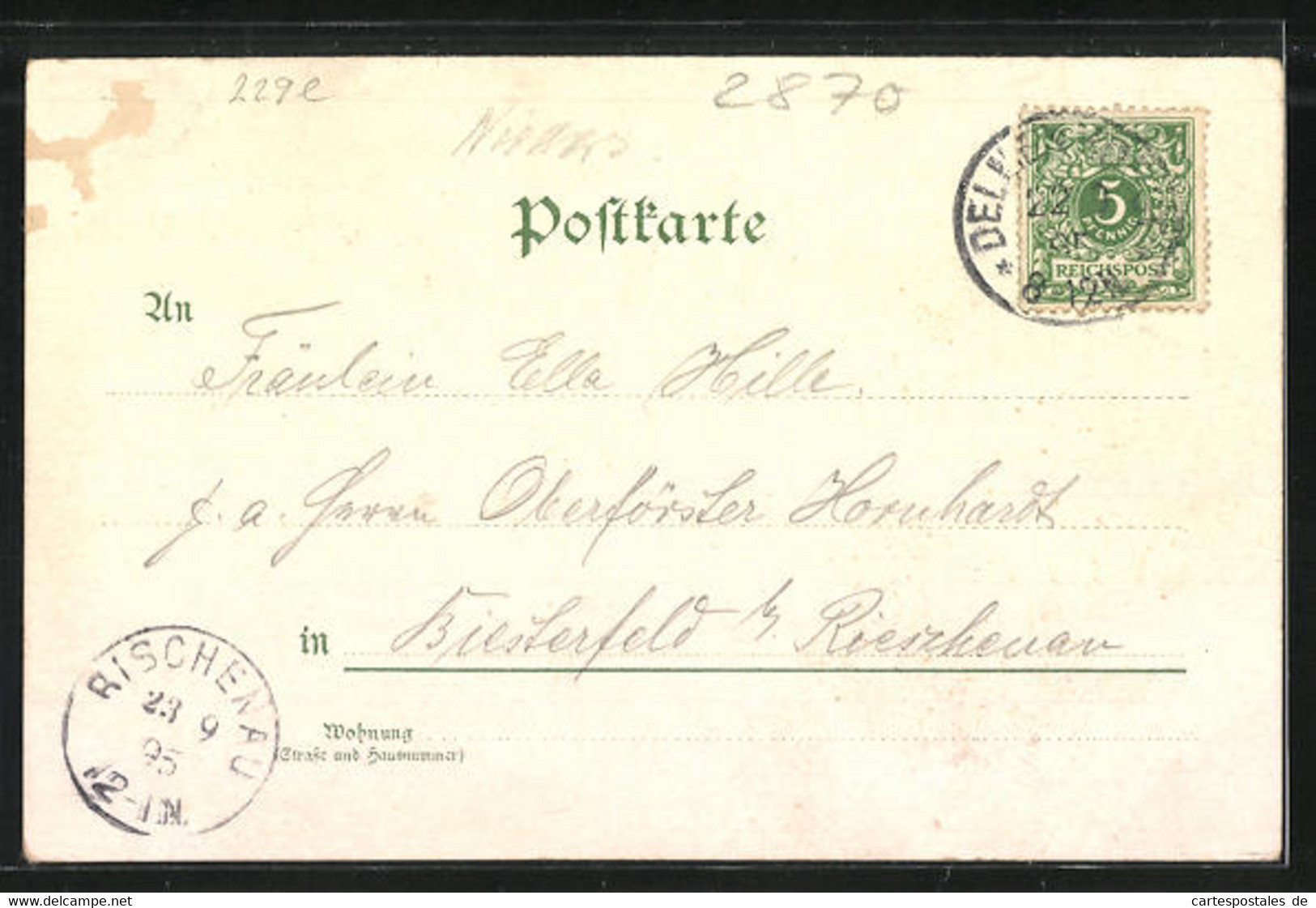 Vorläufer-Lithographie Delmenhorst, 1895, Gasthaus Zum Thiergarten, Bürgerschule Und Turnhalle - Delmenhorst