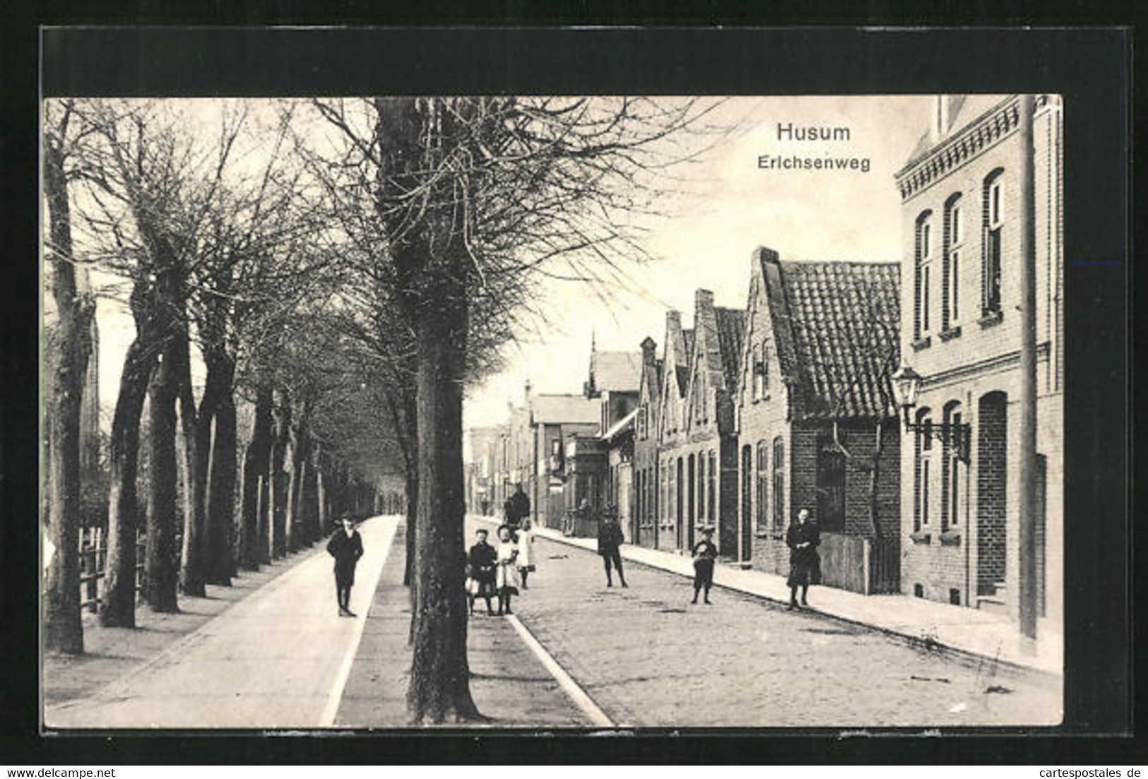 AK Husum, Blick In Die Strasse Erichsenweg - Husum