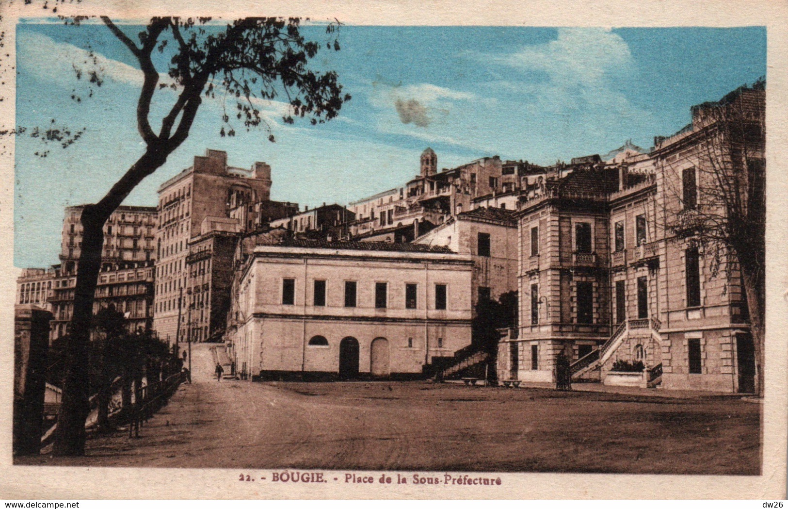 Bougie (Bejaia, Algérie) Place De La Sous-Préfecture - Photo Albert - Carte Colorisée N° 22 - Bejaia (Bougie)