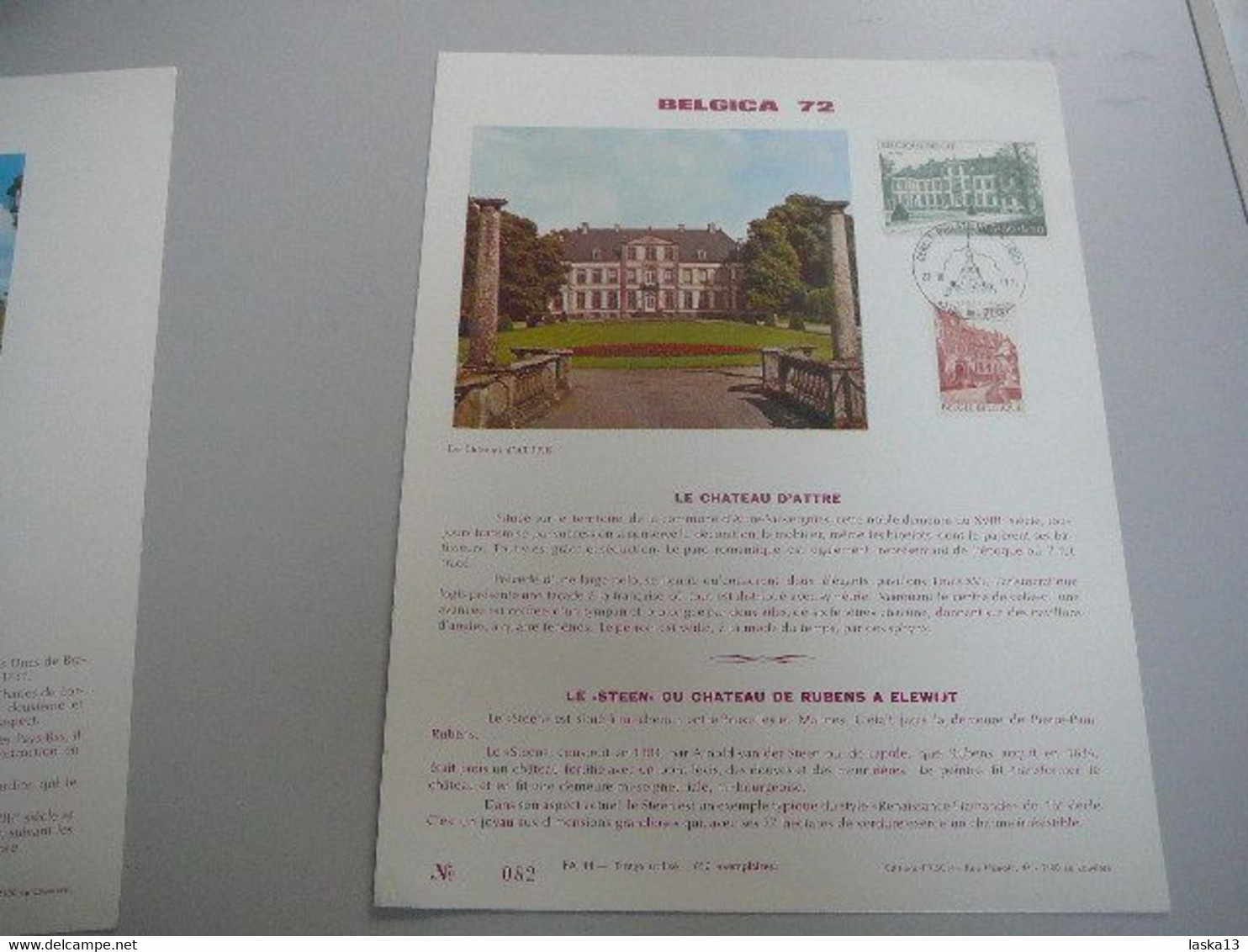 (09.06) BELGIE 1972 - Souvenir Cards - Joint Issues [HK]