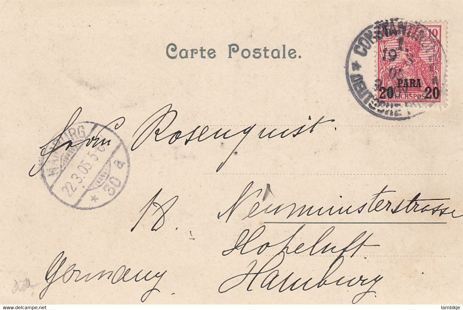 Deutsches Reich Turkei Postkarte 1905 Constantinopel - Turquie (bureaux)