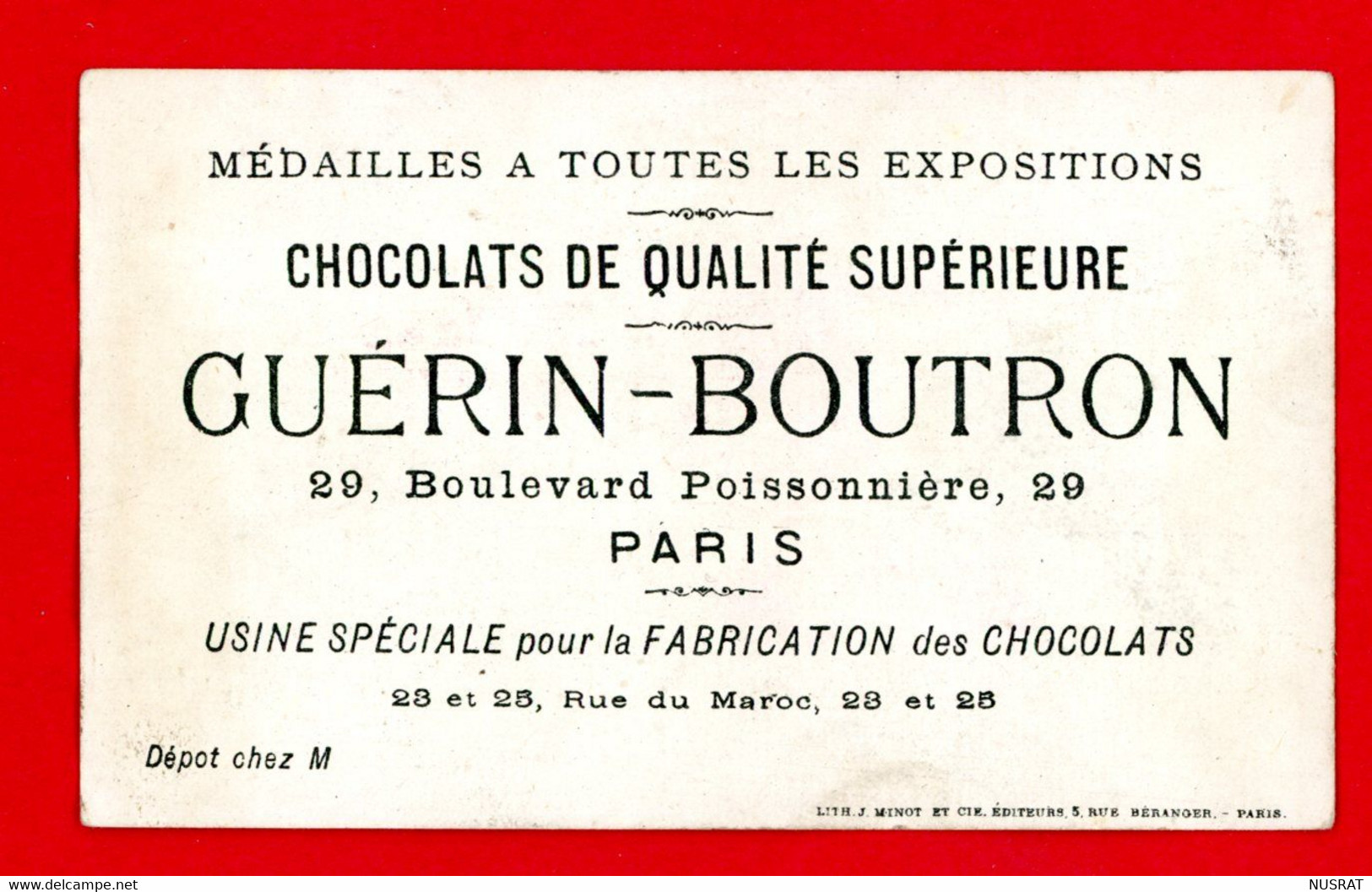 Chocolat Guérin Boutron, Jolie Chromo Lith. J. Minot, Fillettes, Promenade Dans Les Montagnes - Guérin-Boutron