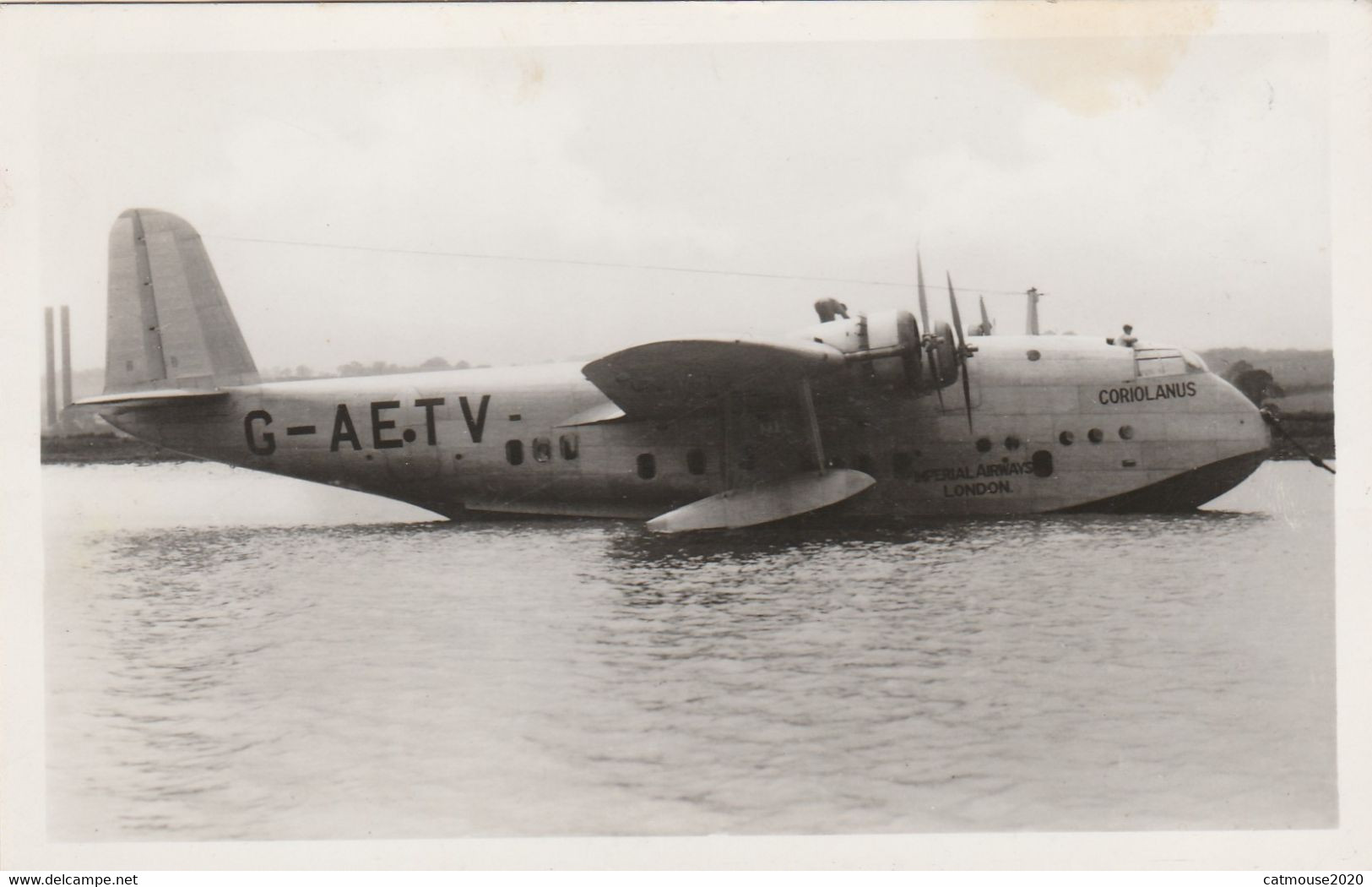 GB Postcard Aviation Imperial Airways Flying Boat Coriolanus 1939 - Other & Unclassified