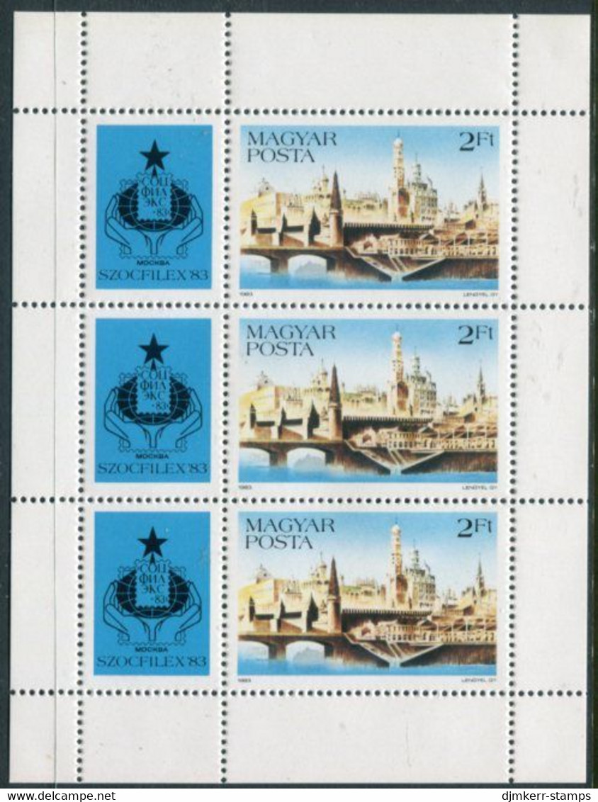 HUNGARY 1983 SOZPHILEX Stamp Exhibition Sheetlet MNH / **.  Michel 3644 Kb - Ongebruikt