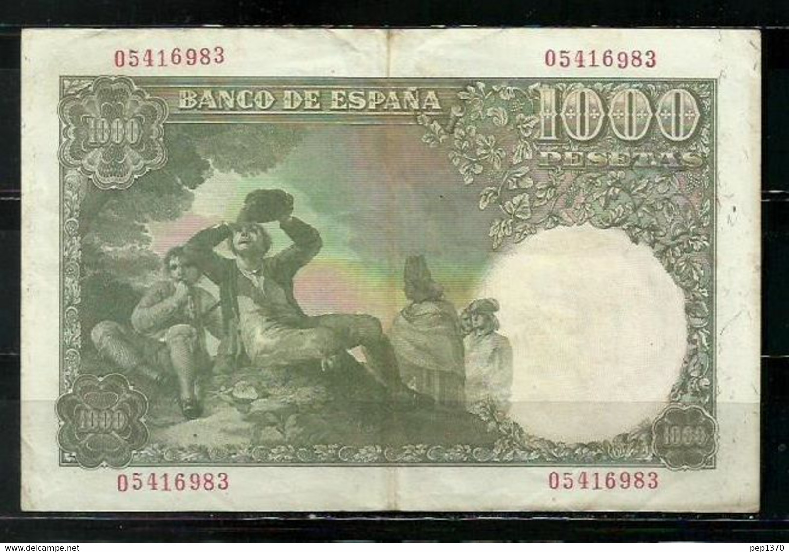 BILLETE DE 1000 PESETAS DE 1949 - RAMON DE SANTILLAN - SIN SERIE - 500 Peseten