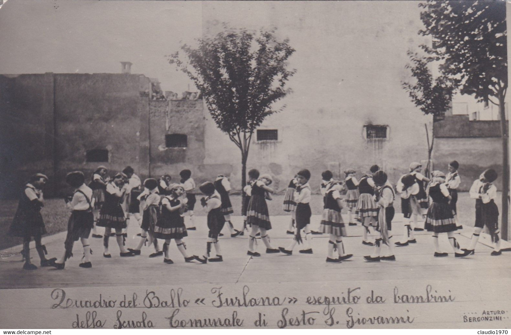 SESTO SAN GIOVANNI (MILANO )-  FOTO - CARTOLINA - SCUOLA COMUNALE SESTO SAN GIOVANNI - FOTO DI ARTURO BERGONZINI - Sesto San Giovanni