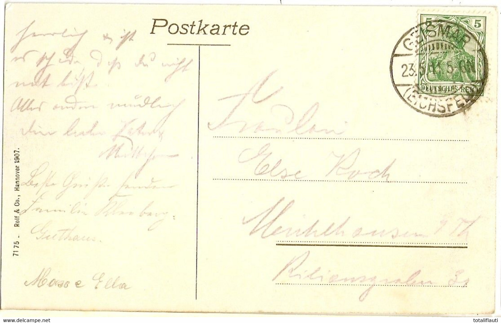 Gruß Aus GEISMAR Eichsfeld Ershausen Thüringen Gasthof Zur Krone Color Gelaufen 23.5.1911 - Heiligenstadt