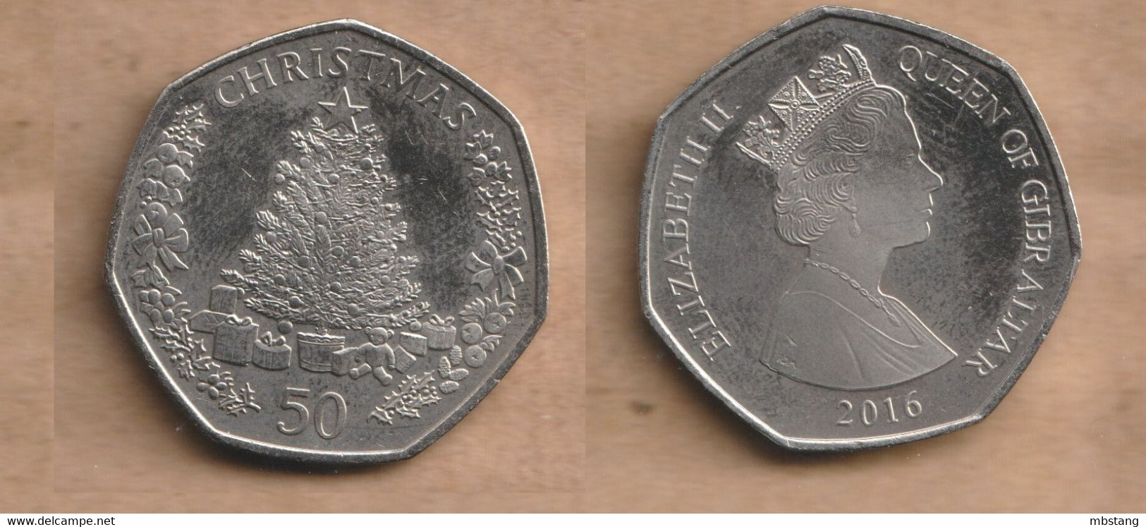 GIBRALTAR 50 Pence - Elizabeth II (Christmas) 2016  Copper-nickel • 8 G • ⌀ 27 Mm KM# 1491 - Gibraltar