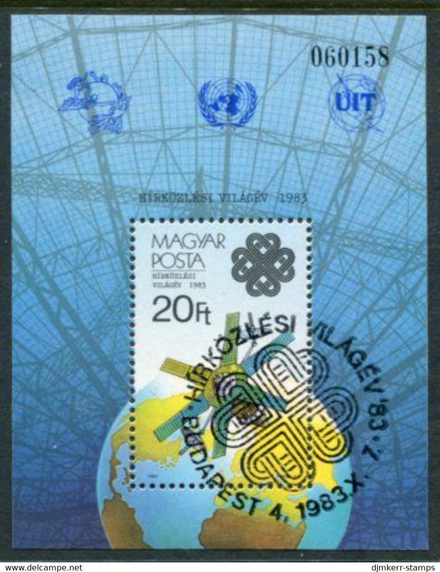 HUNGARY 1983 World Communications Year Block Used.  Michel Block 167A - Blokken & Velletjes