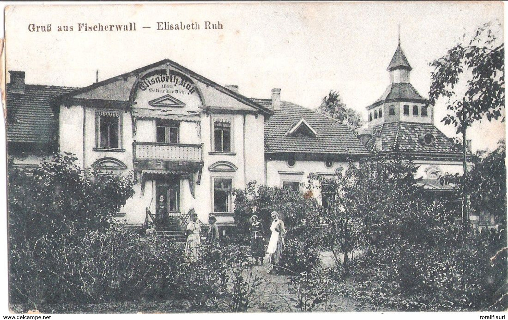 Gruß Aus Fischerwall Seilershof GRANSEE Haus Elisabeth Ruh Belebt 17.10.1919 Infla Frankatur - Gransee