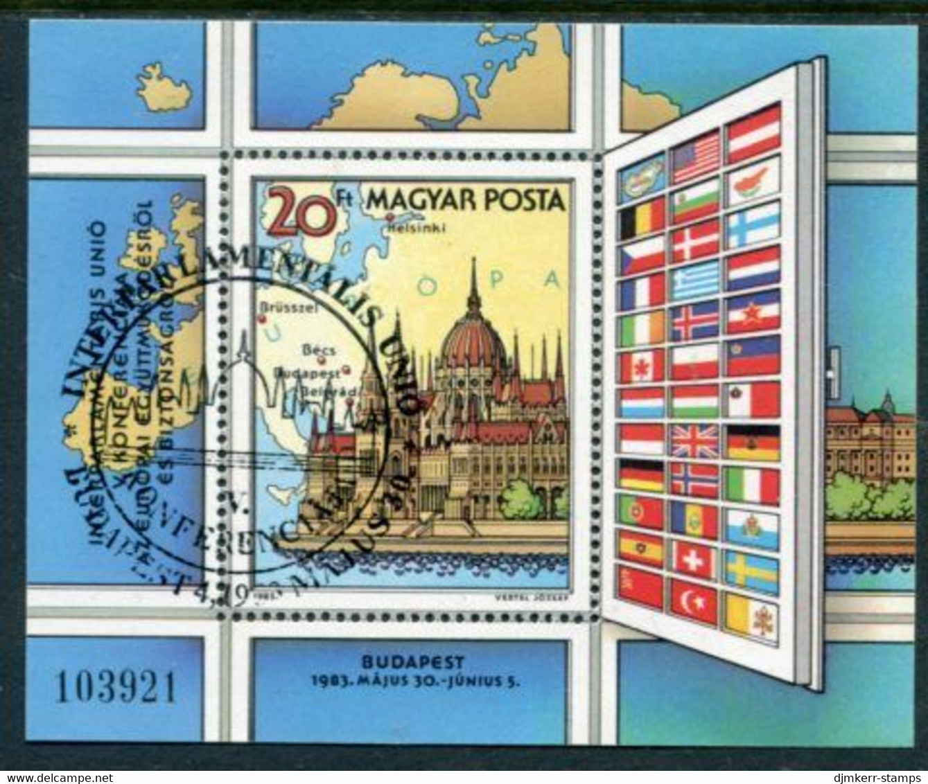 HUNGARY 1983 Interparliamentary Conference Block  Used.  Michel  Block 163A - Used Stamps