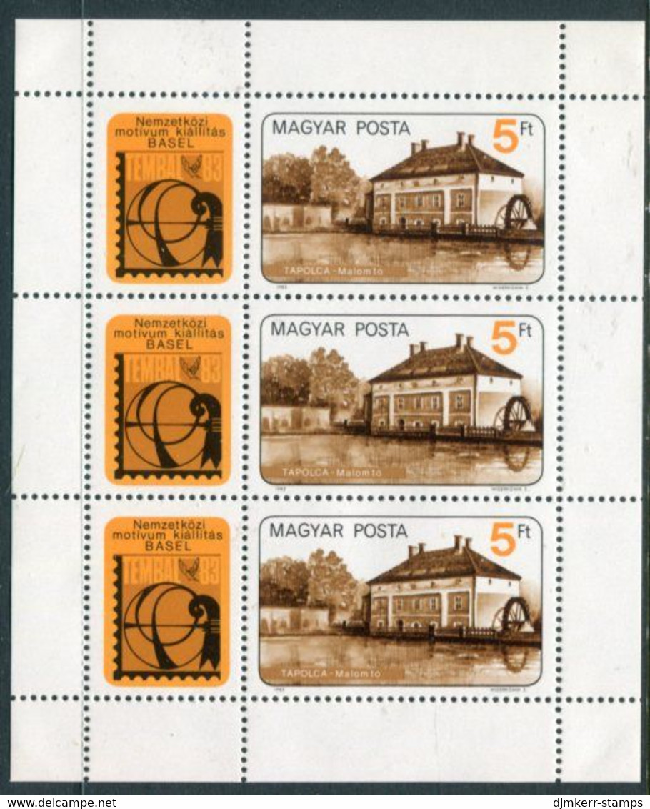 HUNGARY 1983 TEMBAL '83 Stamp Exhibition Sheetlet MNH / **.  Michel  3609 Kb - Ongebruikt