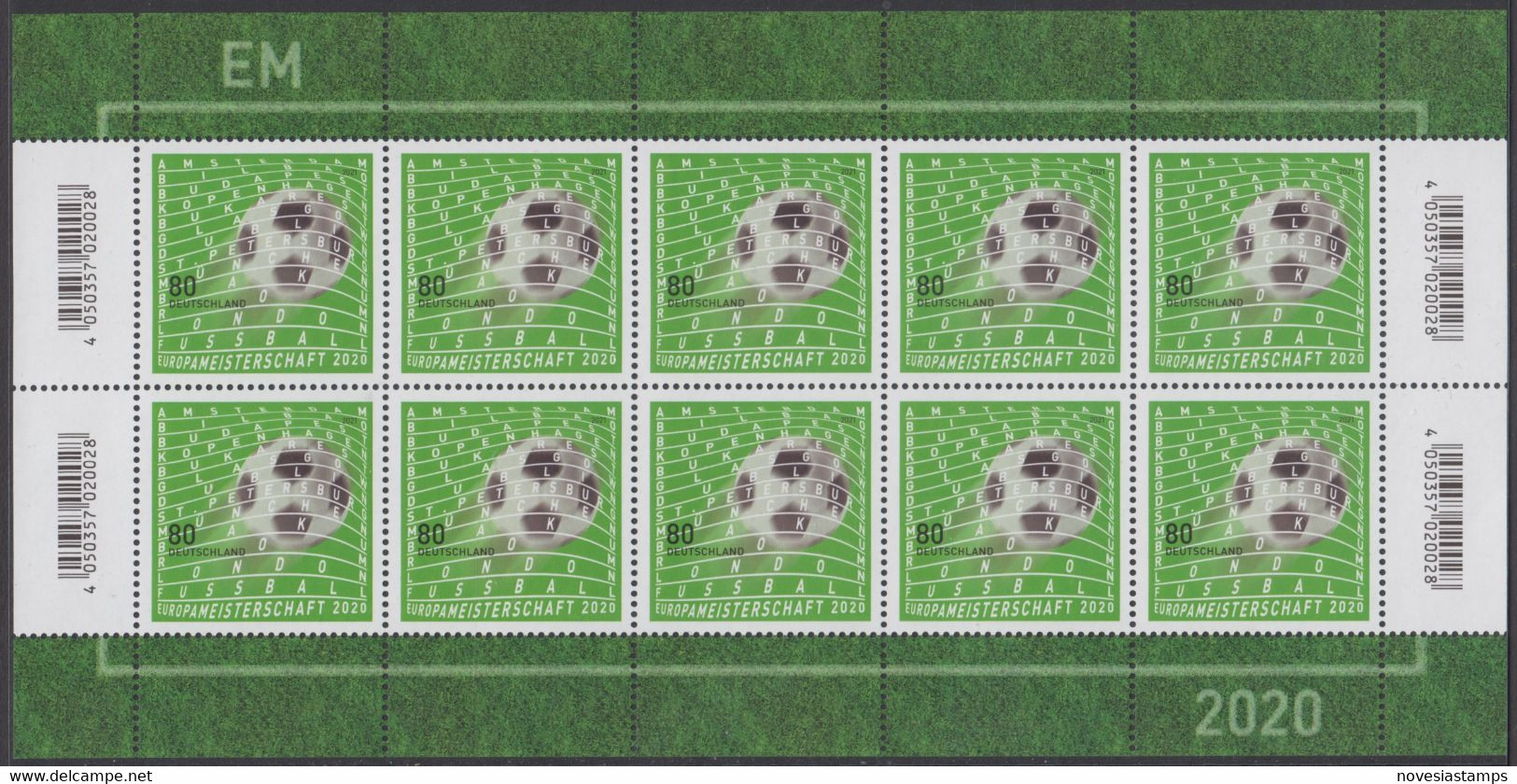 !a! GERMANY 2021 Mi. 3611 MNH SHEET(10) - European Soccer Championship 2021 - 2021-…