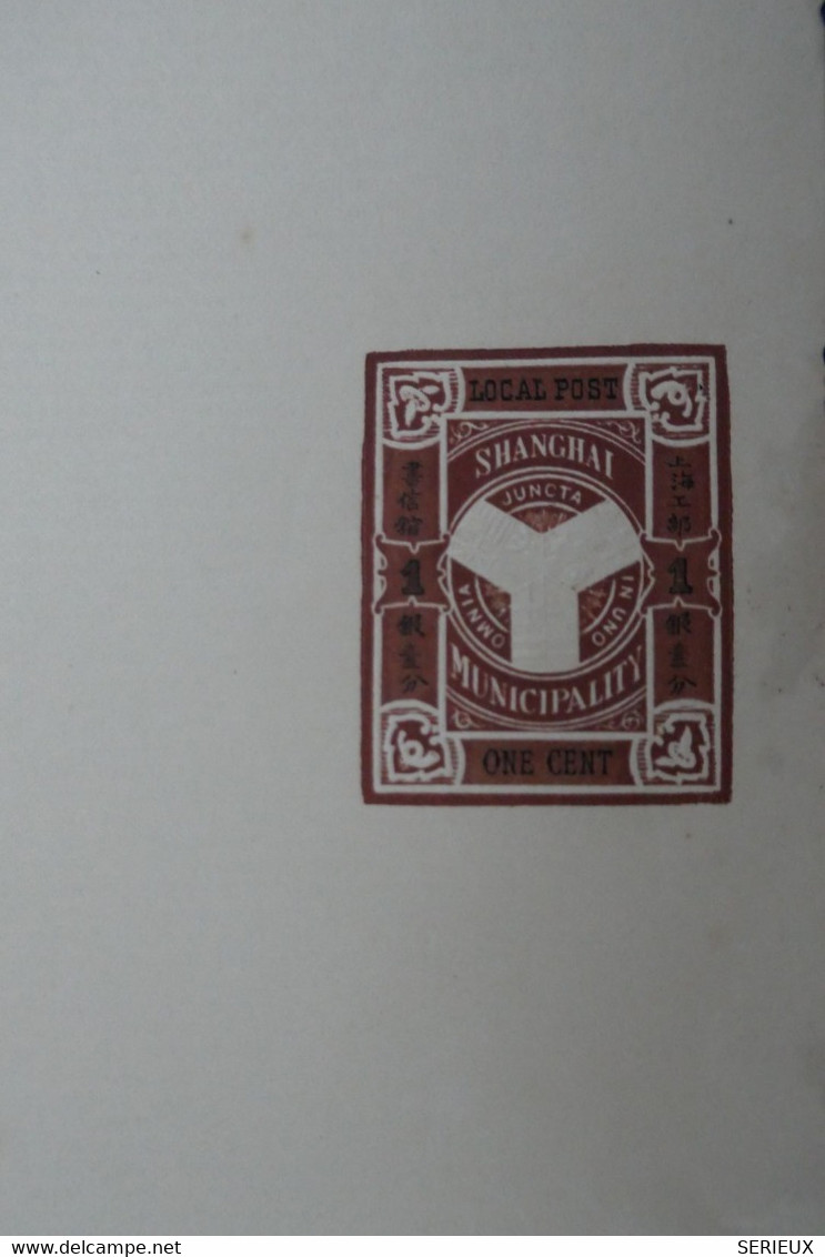 U12 CHINA BELLE LETTRE VERY RARE 1890 CHINE POST LOCAL SHANGHAI MUNICIPALITY   1 CENT - Brieven En Documenten