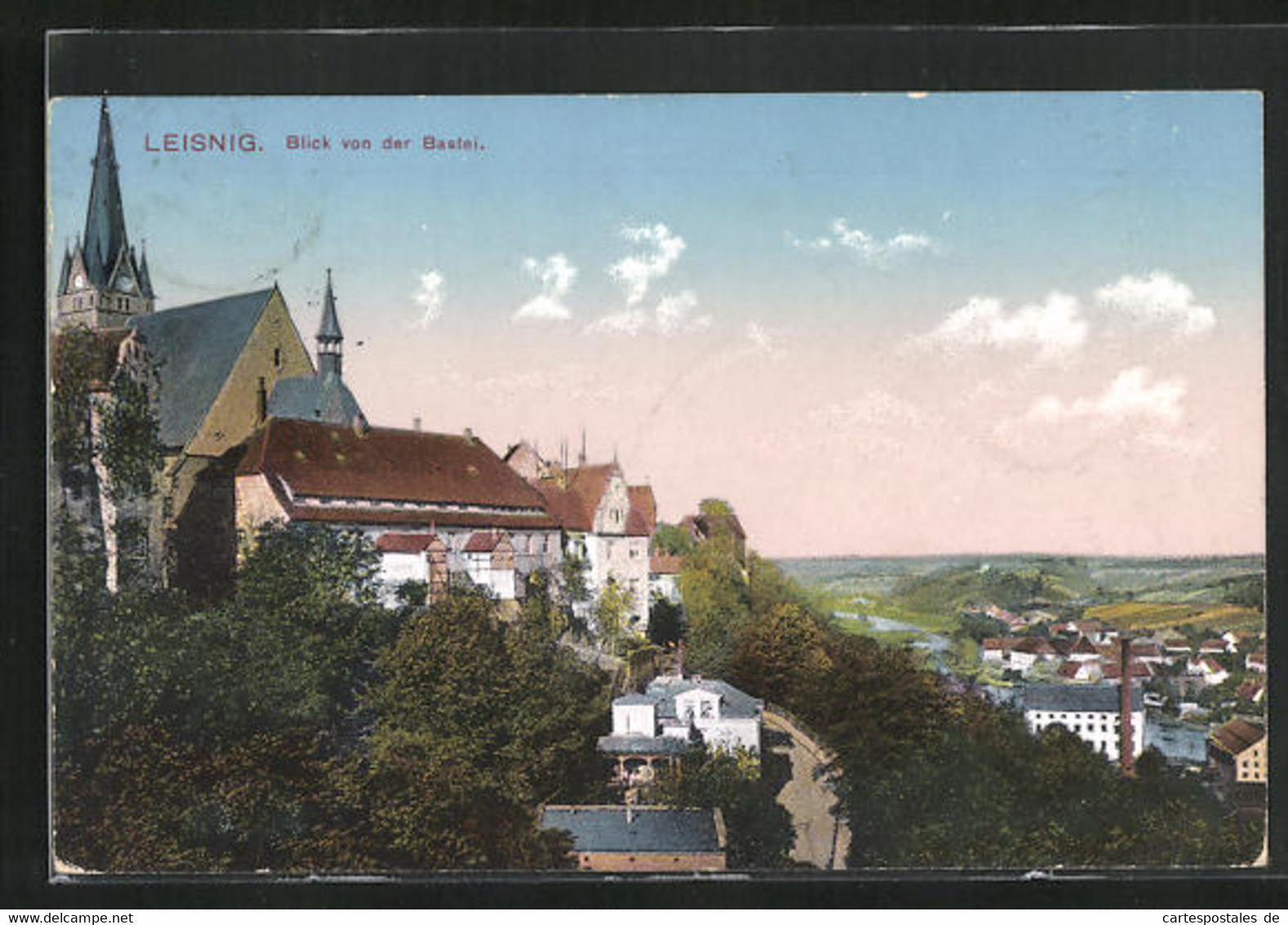 AK Leisnig, Blick Von Der Bastei Auf Den Ort - Leisnig