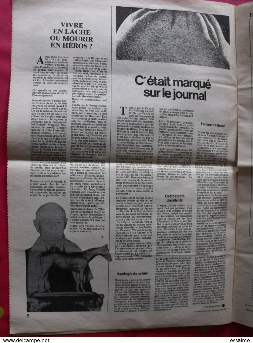 La Gueule Ouverte. Combat non-violent hebdo d'écologie politique. n° 224 de 1978. cabu petit-roulet