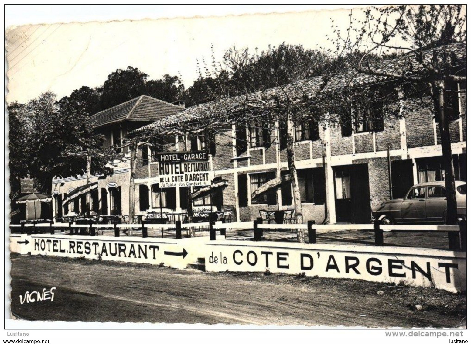 LANDES - CP HOTEL DE LA COTE D'ARGENT - CASTETS DES LANDES - TIMBRE 1958 FRANCE (2 SCANS) - Castets