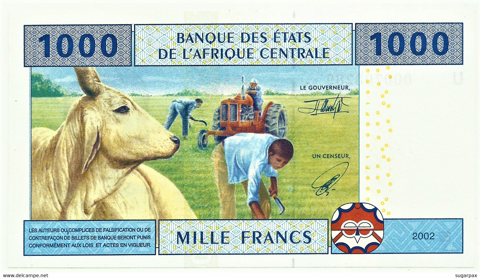 Cameroon - 1000 FRANCS - 2002 - Pick 207 U - UNC. - États De L'Afrique Centrale - 1.000 - Cameroon