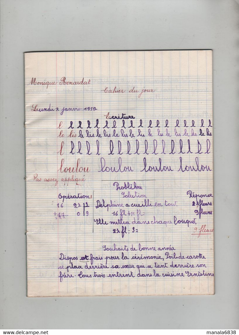 Cahier Pax Labor Renardat 1957 Cahier Du Jour - Non Classés