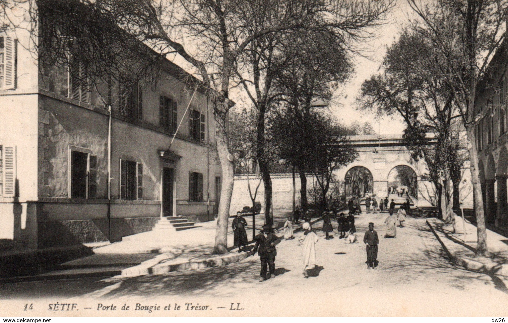 Sétif (Algérie) Porte De Bougie Et Le Trésor Publique - Carte LL  N° 14 - Setif