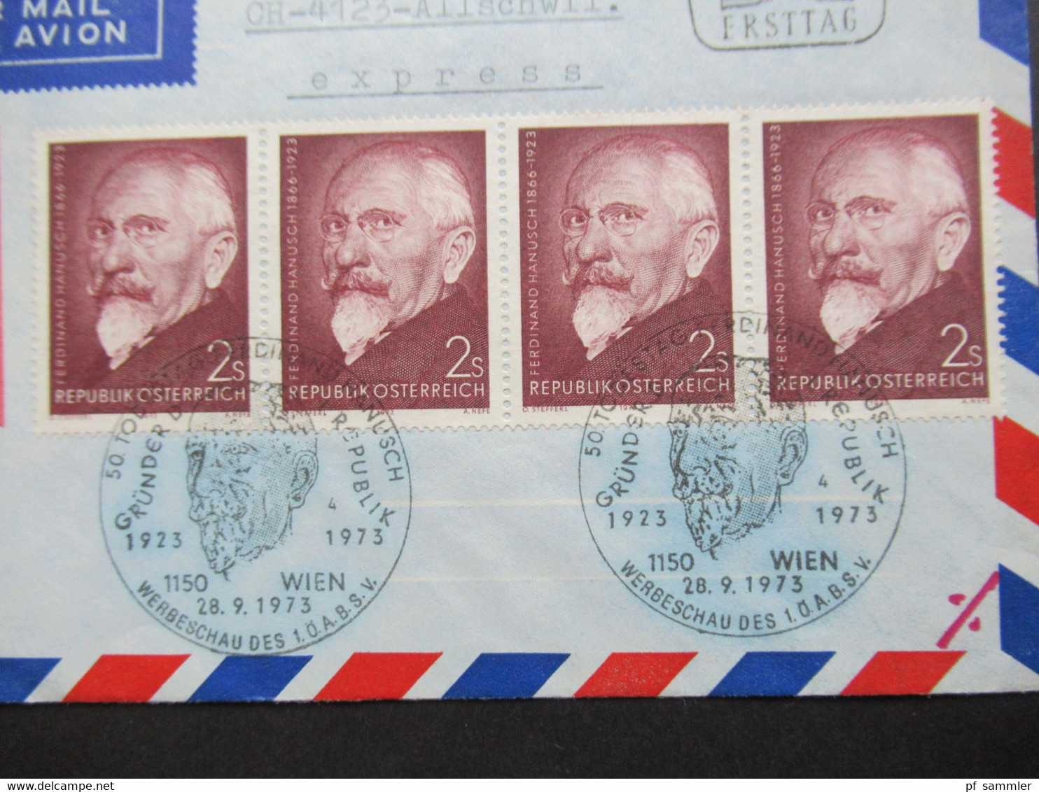 Österreich 1973 FDC / Flugpost / Durch Eilboten / Express 3 Belege Mit SST In Die Schweiz Gesendet Mit Ank. Stempel - Covers & Documents