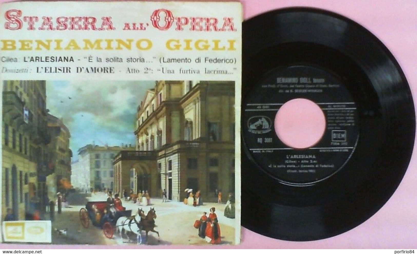 BENIAMINO GIGLI 45 GIRI L'ARLESIANA / L'ELISIR D'AMORE - MINT - Classical