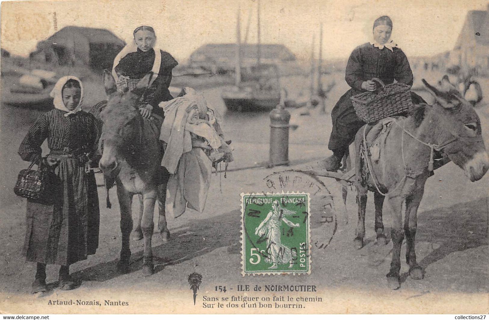 85-ILE-DE-NOIRMOUTIER- SANS SE FATIGUER ON FAIT LE CHEMIN SUR LE DOS D'UN BON BOURRIN - Ile De Noirmoutier