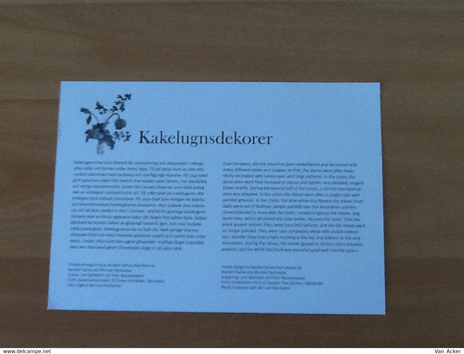 Sweden Blackprint Stoves 2013. - Proofs & Reprints