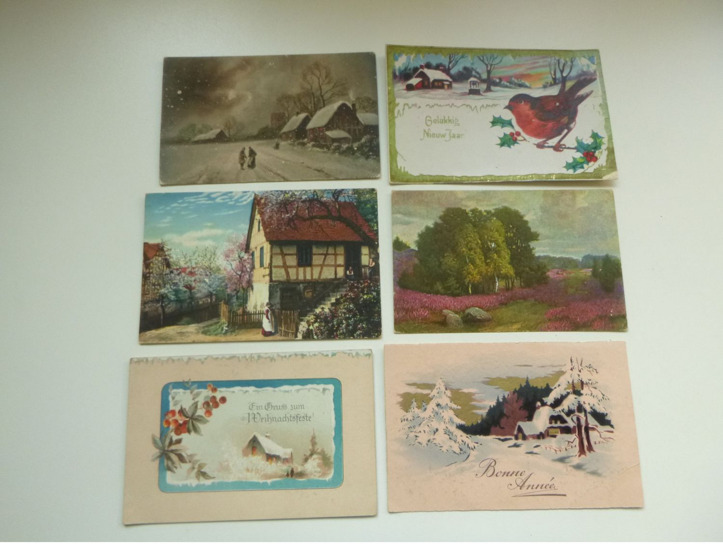 Beau lot de 60 cartes postales de fantaisie paysage   Mooi lot van 60 postkaarten fantasie landschap - 60 scans